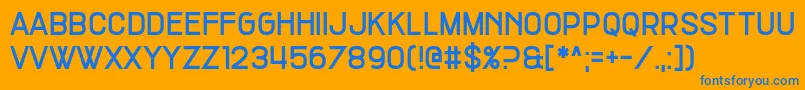 Car Lock Font – Blue Fonts on Orange Background