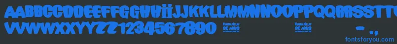 Carajillo de AnР±s Font – Blue Fonts on Black Background