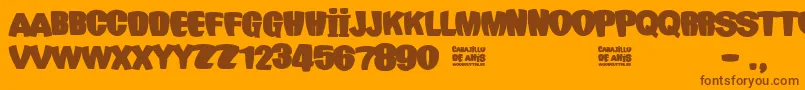 Carajillo de AnР±s Font – Brown Fonts on Orange Background
