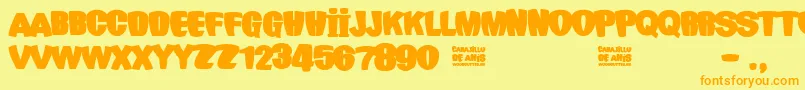 Carajillo de AnР±s Font – Orange Fonts on Yellow Background