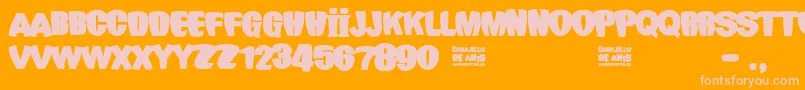 Carajillo de AnР±s Font – Pink Fonts on Orange Background