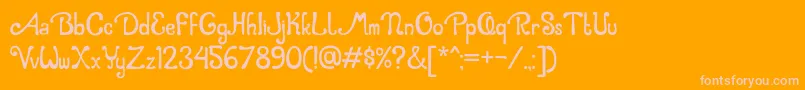 Caramel Macchiato Font – Pink Fonts on Orange Background