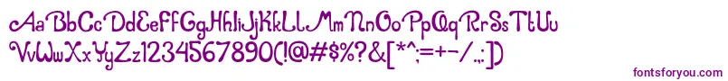 Caramel Macchiato Font – Purple Fonts on White Background
