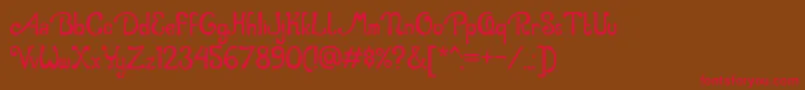 Caramel Macchiato Font – Red Fonts on Brown Background