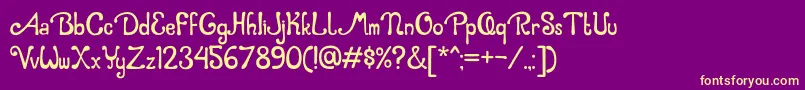 Caramel Macchiato Font – Yellow Fonts on Purple Background