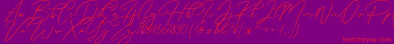 Caramello Free Font – Red Fonts on Purple Background