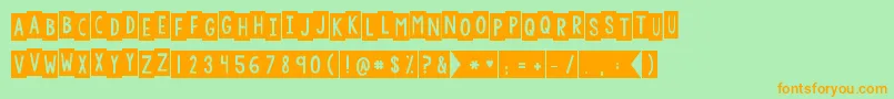 Kgdefyinggravitybounce Font – Orange Fonts on Green Background