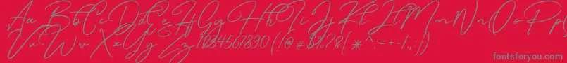 Caramello Free-Schriftart – Graue Schriften auf rotem Hintergrund