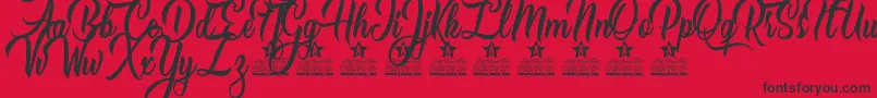 Caranda Personal Use Font – Black Fonts on Red Background