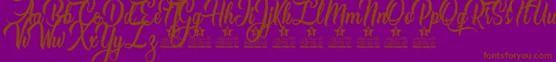 Caranda Personal Use Font – Brown Fonts on Purple Background