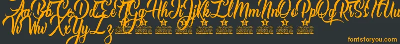 Caranda Personal Use Font – Orange Fonts on Black Background