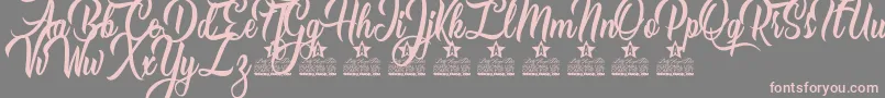Caranda Personal Use-Schriftart – Rosa Schriften auf grauem Hintergrund