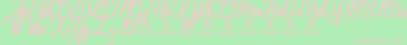 Caranda Personal Use Font – Pink Fonts on Green Background