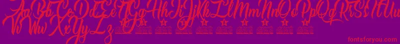 Caranda Personal Use Font – Red Fonts on Purple Background