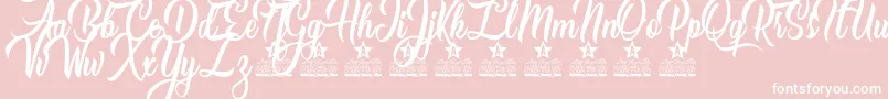 Caranda Personal Use Font – White Fonts on Pink Background