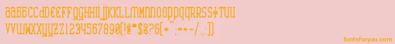 CARB    -Schriftart – Orangefarbene Schriften auf rosa Hintergrund