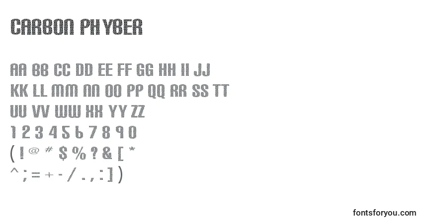 Schriftart Carbon phyber (122823) – Alphabet, Zahlen, spezielle Symbole