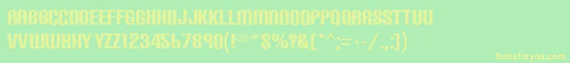 carbon phyber Font – Yellow Fonts on Green Background