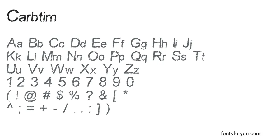 A fonte Carbtim – alfabeto, números, caracteres especiais