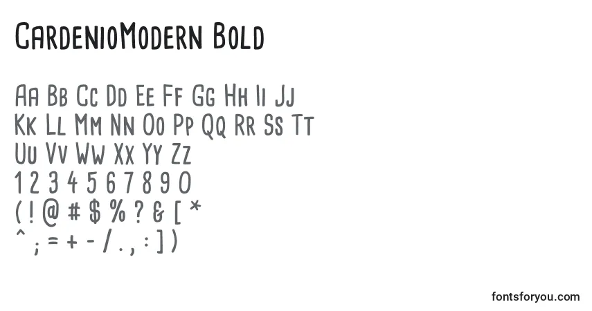 A fonte CardenioModern Bold – alfabeto, números, caracteres especiais