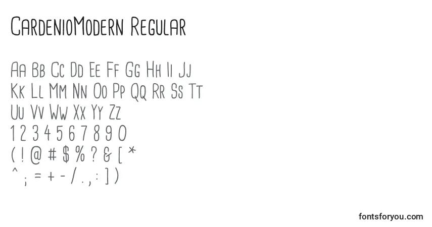 A fonte CardenioModern Regular – alfabeto, números, caracteres especiais