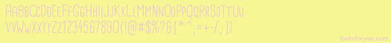CardenioModern Regular-fontti – vaaleanpunaiset fontit keltaisella taustalla