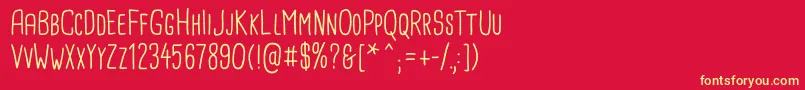 CardenioModern Regular Font – Yellow Fonts on Red Background