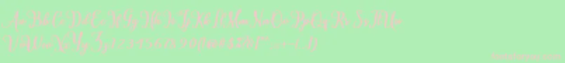 Cardina Font – Pink Fonts on Green Background