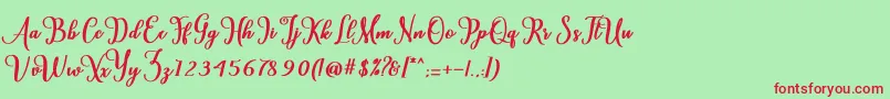 Cardina Font – Red Fonts on Green Background