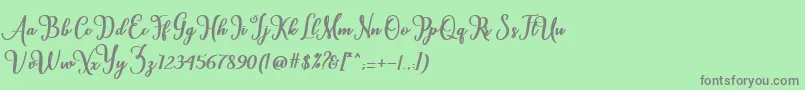 フォントCardina – 緑の背景に灰色の文字