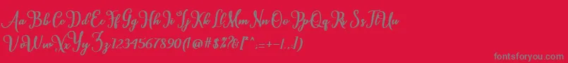 フォントCardina – 赤い背景に灰色の文字
