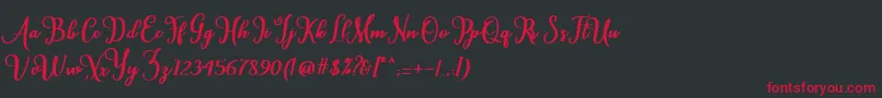 Cardina Font – Red Fonts on Black Background