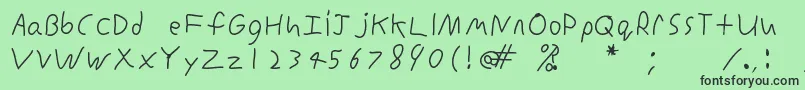 フォントInconsistentprintRegular – 緑の背景に黒い文字