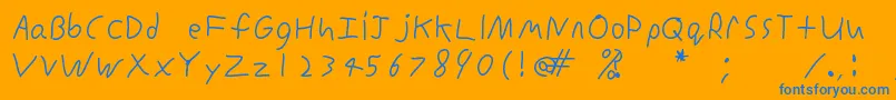 InconsistentprintRegular Font – Blue Fonts on Orange Background