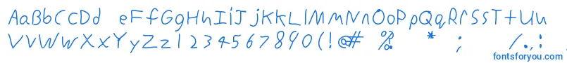 InconsistentprintRegular Font – Blue Fonts on White Background