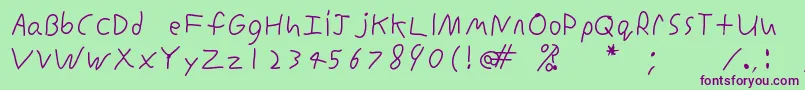 Шрифт InconsistentprintRegular – фиолетовые шрифты на зелёном фоне