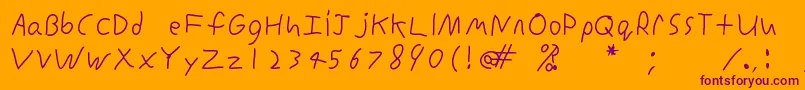 InconsistentprintRegular Font – Purple Fonts on Orange Background