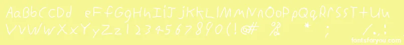 フォントInconsistentprintRegular – 黄色い背景に白い文字
