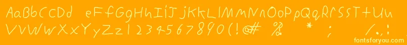フォントInconsistentprintRegular – オレンジの背景に黄色の文字