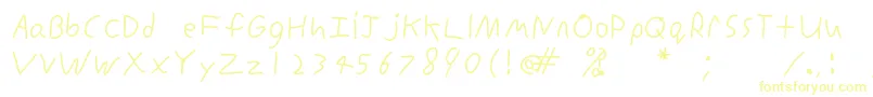 InconsistentprintRegular-Schriftart – Gelbe Schriften auf weißem Hintergrund