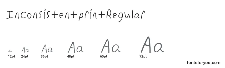 InconsistentprintRegular Font Sizes