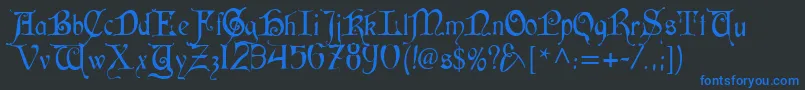 Cardinal Alternate Font – Blue Fonts on Black Background