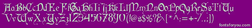 Cardinal Alternate Font – Green Fonts on Purple Background