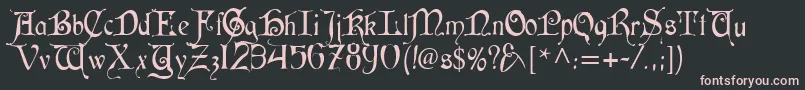 Cardinal Alternate Font – Pink Fonts on Black Background