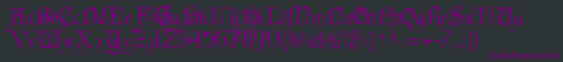 Fonte Cardinal Alternate – fontes roxas em um fundo preto