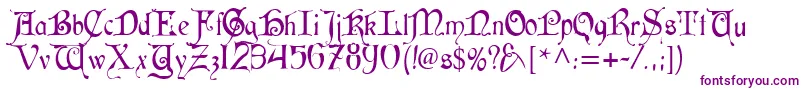 Cardinal Alternate Font – Purple Fonts on White Background