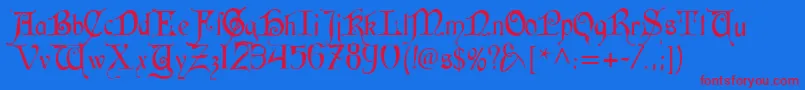 Cardinal Alternate Font – Red Fonts on Blue Background