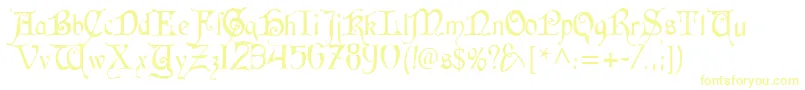 Cardinal Alternate Font – Yellow Fonts on White Background