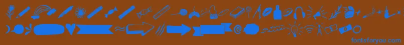 Care Around Dingbats Font – Blue Fonts on Brown Background