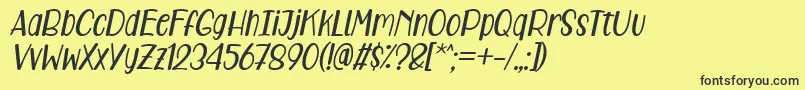 Care Around Italic Font – Black Fonts on Yellow Background